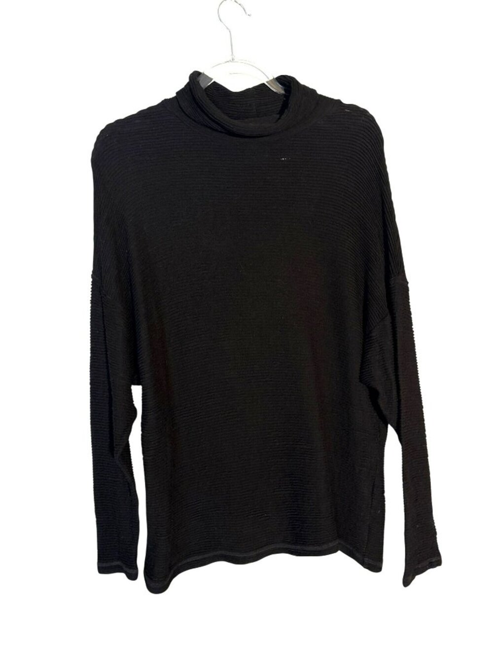 Cut Loose Black Ribbed Turtleneck Long Sleeve Top Size S